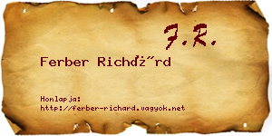 Ferber Richárd névjegykártya