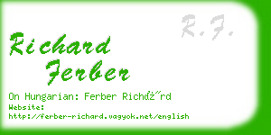 richard ferber business card